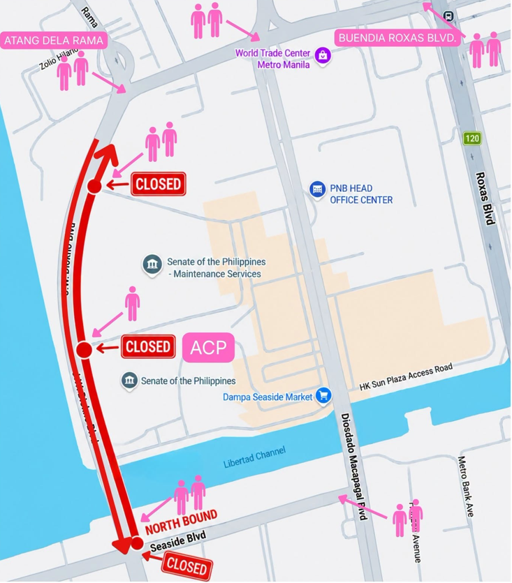 diokno boulevard road closure